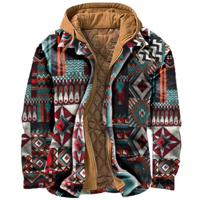 Men's thickened quilted printed jacket HF0408-05-01