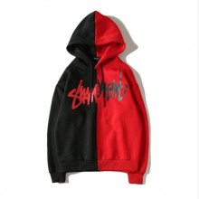Trendy double color matching loose hoodie for men  HF0115-04-04