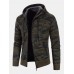 Mens Cotton Camo Printed Plush Lined Zipper Slant Pockets Jackets