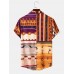 Mens Tribal Ornament Patchwork Print Short Sleeve All Matched Shirts