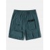 Men Solid Utility Multi Pocket Zip Designed Mid Length Cargo Shorts